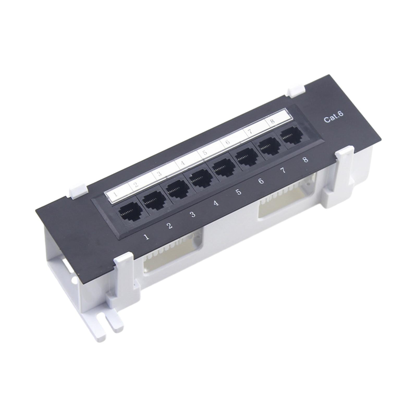 Rushawy 8 Port Shielded Panel Network Cable Rack for Cat. 6 Data Center Wall Mount