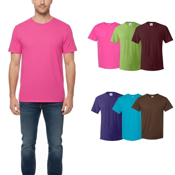 Hanes Essential-T Assorted T-Shirt for Men, Short Sleeve Crew Neck Tee | 100 Cotton, Pack 6, Size-S