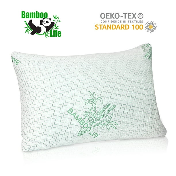 King Size Bamboo Pillow, Memory Foam Bed Pillows with Washable