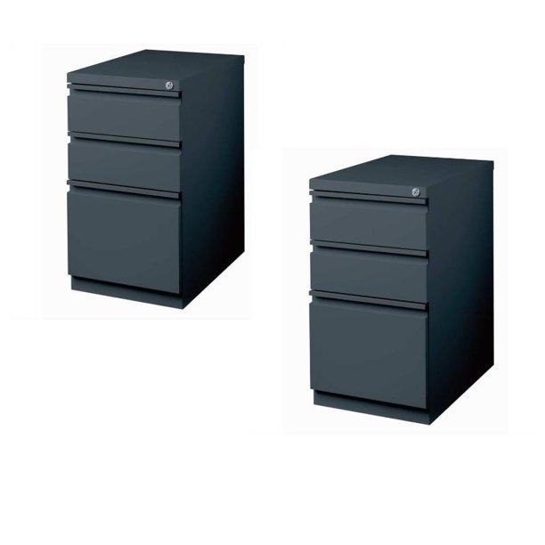 Value Pack Set Of 2 3 Drawer Mobile File Cabinet In Charcoal Walmart Com Walmart Com