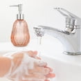 thumbnail image 6 of 300ml Glass Soap Dispenser, Textured Clear Glass Refillable Liquid Hand Soap Dispenser, Premium Pump Bottle for Shower Gel Shampoo Lotion, Home Supply for Bathroom Kitchen, 6 of 6