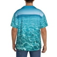 thumbnail image 3 of Fuzoiu Crystal Clear Ocean Waves Print Men's Casual Short,Men's Short Sleeve Shirt,Mens Casual Button Down Shirts,Cuban Collar Summer Shirt for Beach, Vacation, and Outdoor Activities-Large, 3 of 5