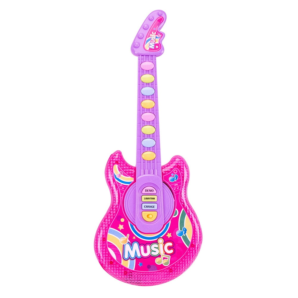 Guitare électrique Jouet Avec Microphone - Ensemble Musical Lumineux Pour Enfants 3-8 Ans, 6 Boutons, Piles AA Non Incluses - 5