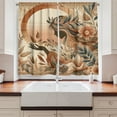 thumbnail image 3 of Ambesonne Boho Kitchen Curtains, Peachy Hues Nature Lady Botany, 55"x24", Slate Blue and Pale Rust, 3 of 3