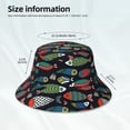 thumbnail image 4 of Vsdgher Hand Drawn Colorful Fishes Print Bucket Hat for Men&Women Bucket Hat Reversible Summer Double-Side-Wear Travel Gardening, Beach, Camping, Hiking, Fishing Cap, 4 of 5
