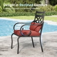 thumbnail image 2 of Sophia & William 9 Piece Outdoor Patio Dining Set 57.5" Square Table and Metal Cushioned Chairs Furniture Set for 8, Beige, 2 of 9
