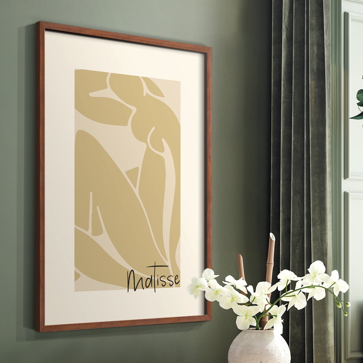 Matisse CCCV in Brown Solid Wood 8 x 10 Framed Print