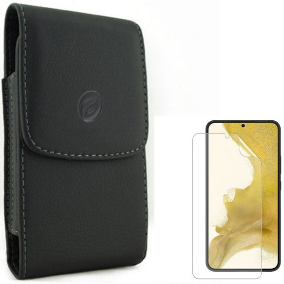 Matte Screen Protector w Case Belt Clip for Samsung Galaxy S21 - TPU Film Anti-Glare Anti-Fingerprint, Leather Holster Cover