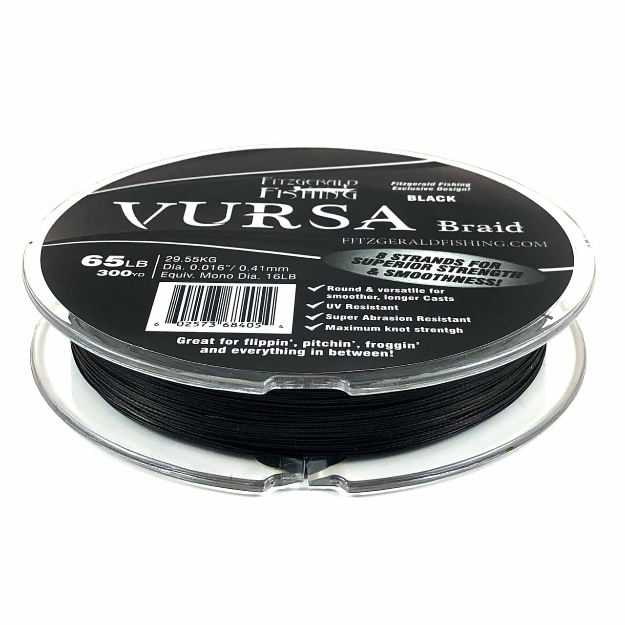 Fitzgerald Fishing Vursa Braid Black 8 Strand 30 Lb 150 Yd