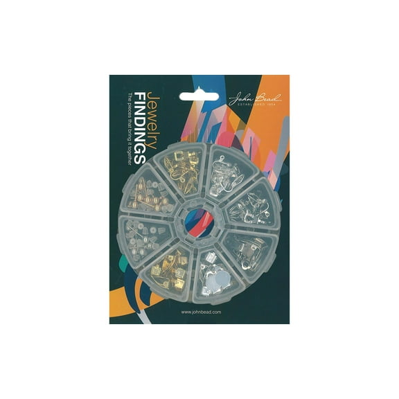 John Bead Jewelry Finding Set - Earring Mix, Assorted Colors, Package of 80