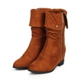 thumbnail image 5 of New Women DbDk Estrella-1 Suede Pointy Toe Calf High Snap Cuff Wedge Boot Size, 5 of 5