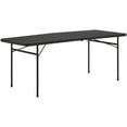 thumbnail image 2 of (3 pack) Mainstays 6 ft Rectangle Centerfold Folding Table, Black, 2 of 12