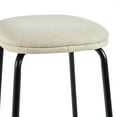 thumbnail image 4 of Modern Ivory Counter Stools (Set of 2) - Steel Frame &amp; Upholstered Seat, 24" High, for Kitchen Island, Dining Room, Easy Clean, Comfortable, 4 of 6