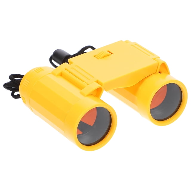 Creative Yellow Kids Binoculars Toy for Outdoor Activities Plastic Adjustable Magnification 4.5x3.0 Inches