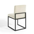 thumbnail image 5 of Tufted Side Dining Chair, Fabric, Metal Steel, Black Beige, Modern Contemporary Urban Design, Kitchen Room Cafe Bistro Restaurant Hospitality, 5 of 7