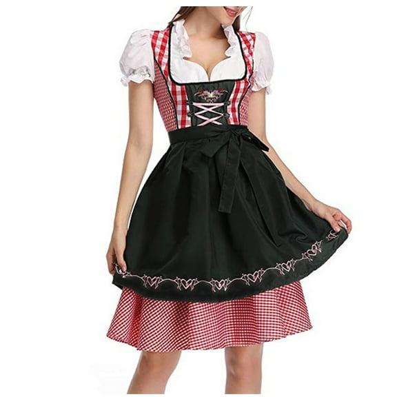 Odeerbi Dresses for Women 2025 Oktoberfest Dress Festival Clothing Maidservant Skirt Dress Garment Acting Clothes Black