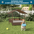 thumbnail image 4 of BOSSIN Wicker Dog House with Removable Cushion for Small/Medium Dogs,Outdoor Indoor dog bed with Canopy for Deck,Patio,Yard, 4 of 8