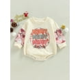 thumbnail image 2 of TSEXIEFOOFU Baby Christmas Romper, Cute Santa/Letter Print Long Sleeve Round Neck One-Piece Bodysuit, 2 of 7