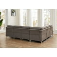 thumbnail image 2 of Legend Vansen Convertible Modern Velvet Sleeper Sectional Sofa in Blue, 2 of 8