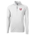 thumbnail image 2 of Men's Cutter & Buck White Utah Utes Adapt Eco Knit Stretch Recycled Quarter-Zip Pullover Top, 2 of 3