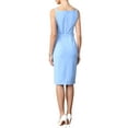 thumbnail image 3 of INSPIRE CHIC Sleeveless Work Dress for Women Square Neck Belted Formal Bueiness Pencil Dresses XS Blue, 3 of 6