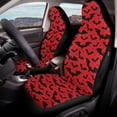 thumbnail image 4 of Binienty Halloween Bat Car Front Seat Covers Waterproof Material Red Automotive Bucket Seat Cover Airbag Compatible Vehicle Interior Accessories for SUV Truck Van Sedan, 4 of 8