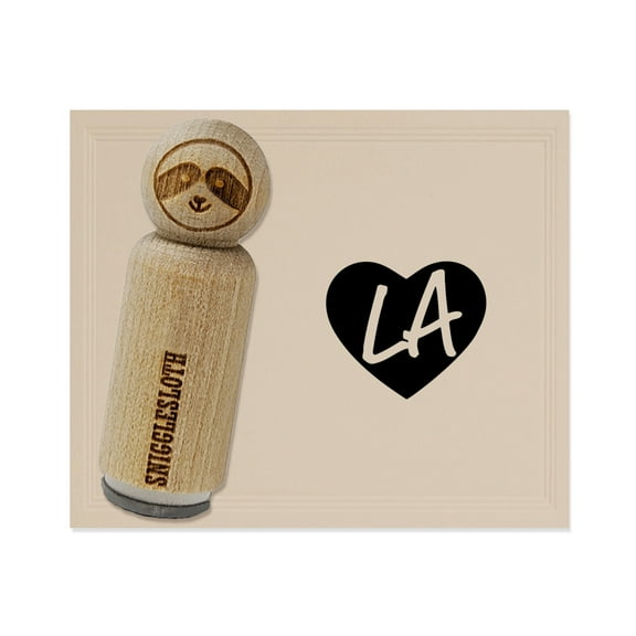 LA Louisiana State in Heart Rubber Stamp for Scrapbooking Crafting Stamping - Mini 1/2 Inch