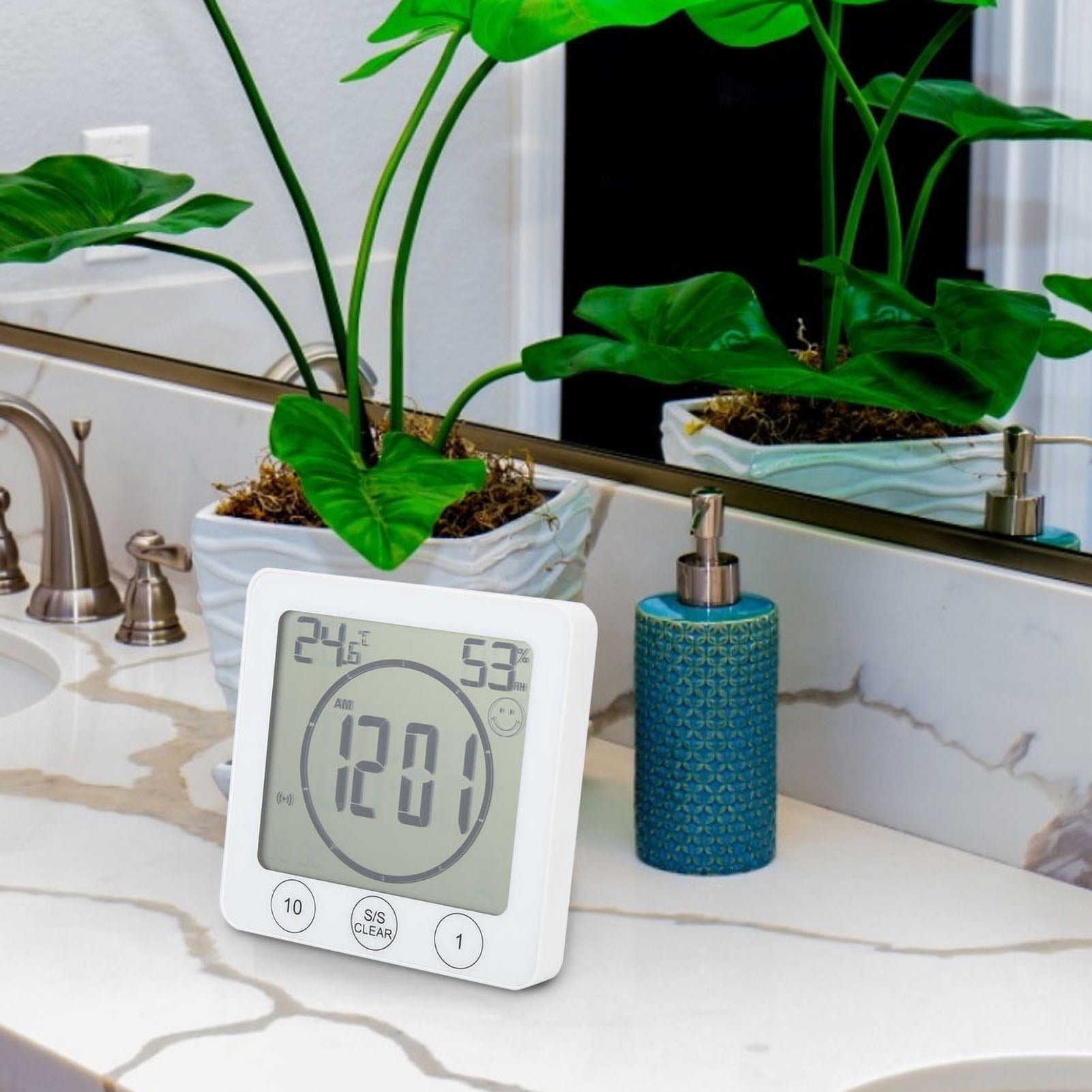 Indoor Temperature  Humidity Meter With LCD Display, 12/24H   Degrees Celsius /℉ Switchable