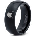 thumbnail image 1 of Tungsten Alaska The Last Frontier State Band Ring 8mm Men Women Comfort Fit Black Dome Polished, 1 of 4