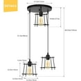 thumbnail image 7 of Oumilen Vintage 3 Lights Ceiling Pendant Lights Black, 7 of 7