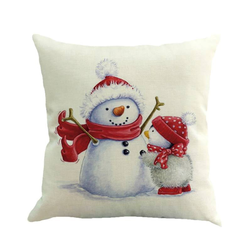 Christmas 3D Santa Snowman Cushion Cover Xmas Pillow Case Sofa Home Decor 18x18"