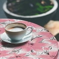 thumbnail image 3 of Ambesonne Floral Fitted Round Tablecloth, Flowers Garden Botanical Art, 36"- 40" Diameter, Dried Rose White and Grey, 3 of 5