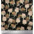 thumbnail image 1 of Soimoi Black Cotton Duck Fabric Treehouse & Woodpecker Bird Fabric Prints By Yard 44 Inch Wide, 1 of 3