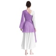 thumbnail image 2 of Alvivi Womens Liturgical Praise Worship Dance Tunic One Shoulder Asymmetrical Overlay Tunic Top Light Purple XL, 2 of 7
