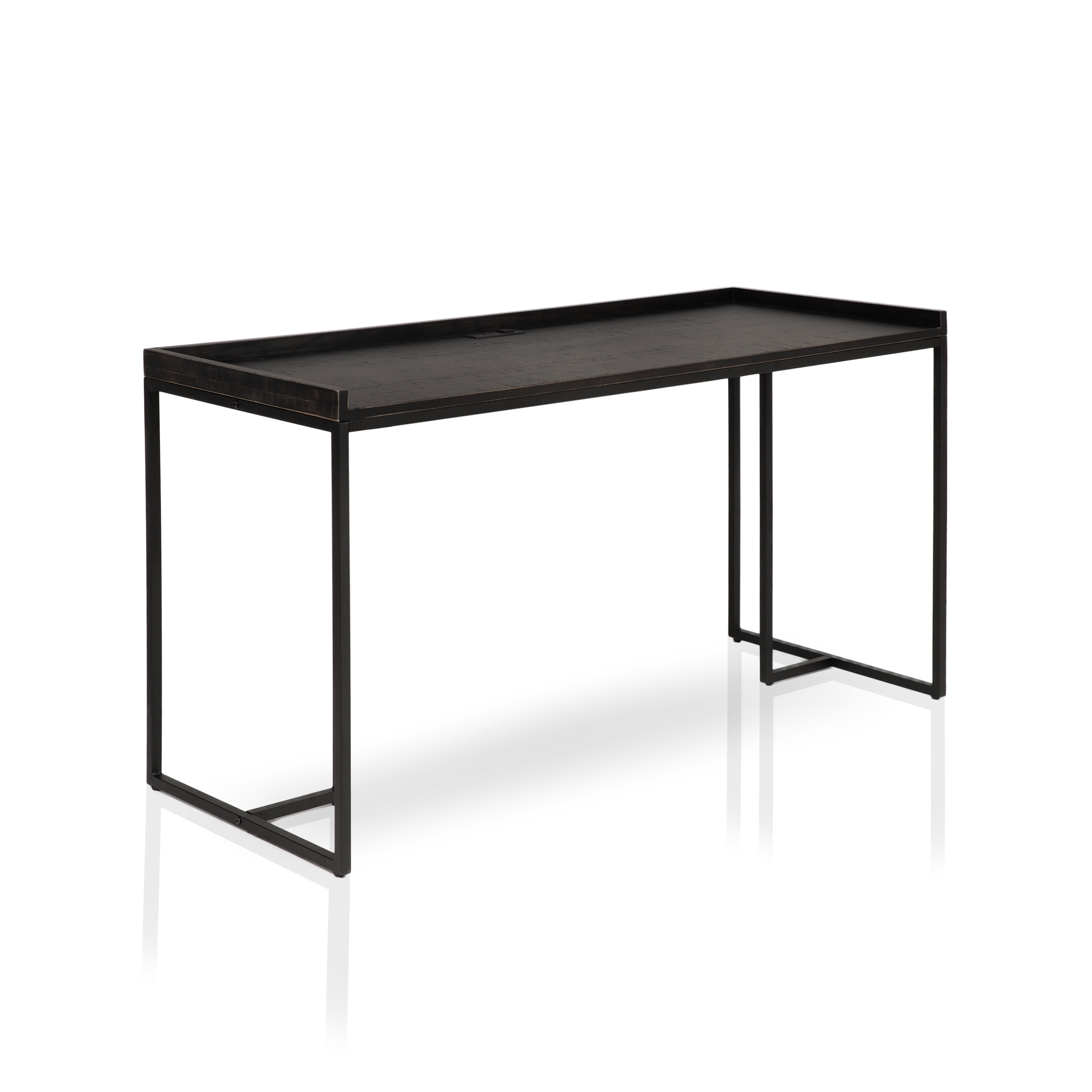 Furniture of America Arai Contemporary Computer Desk with USB Port, Black