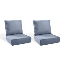 PARKWELL 4-Piece Outdoor Deep Seat Cushion Set, 22 x 24, Water Repellent, Fade Resistant, 6-Inch Thicken Deep Seat Bottom and Back Cushion for Chair, Sofa, and Couch, Baby Blue