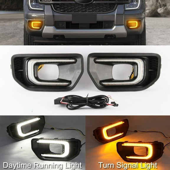 Woudy LED Daytime Running Fog Light Turn Signal Lamp DRL for Ford Ranger 2022 2023