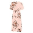 thumbnail image 4 of Pntutb Womens,Plus Size Women's Floral Print V-Neck Short Sleeve Casual Dress, 4 of 6