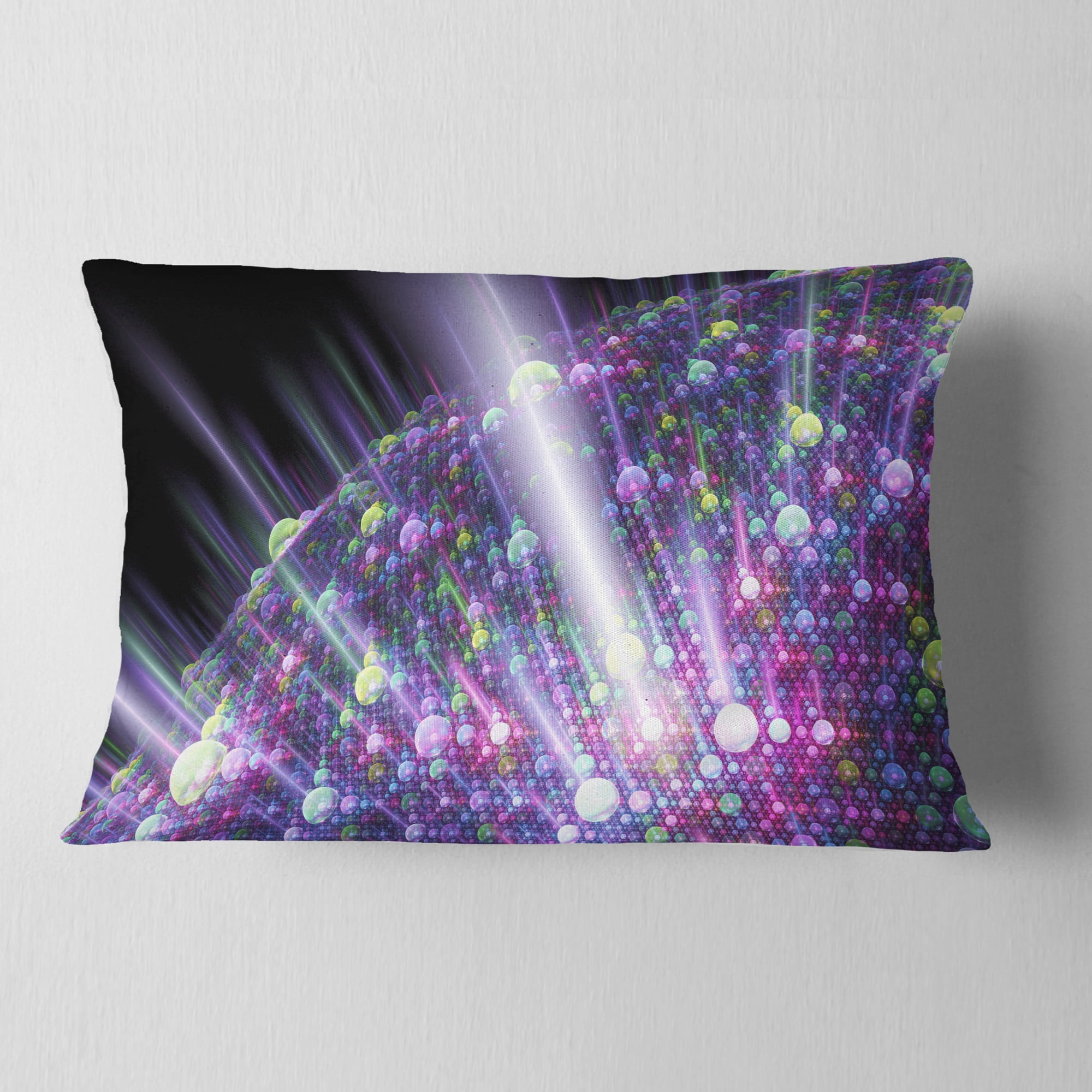 Designart Purple Solar Bubbles Planet - Abstract Throw Pillow - 12x20