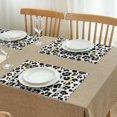 thumbnail image 3 of Black and White Leopard Pattern Summer Placemats Table Placemats Set Of 4-Linen Kitchen Washable Placemats Table Mats 11.8"x17.7"Non-Slip Heat Resistant, 3 of 6