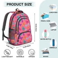 thumbnail image 5 of Pink Butterfly Pattern Cute School Backpack Bag with Padded Back and Adjustable Shoulder Straps 16.9 X 12.6 X 5.9 Inches, 5 of 5