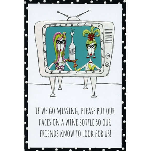 Pictura Faces On A Wine Bottle Dolly Mamas Funny / Humorous Feminine Birthday Card for Her / Woman