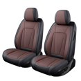 thumbnail image 2 of Front Seat Covers Fit for Hyundai Santa Fe 2001-2026, Premium Faux Leather Waterproof Breathable Anti‑Slip Seat Protectors, Black&Brown, 2 of 7