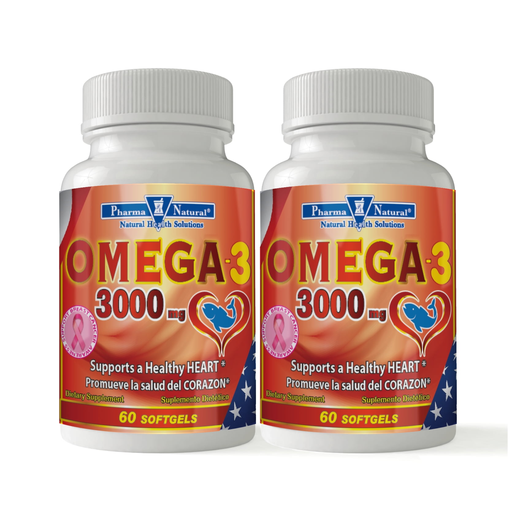 in stand houden Wrak Lima Pharma Natural Omega-3 3000 mg Softgels 60+60 - Walmart.com