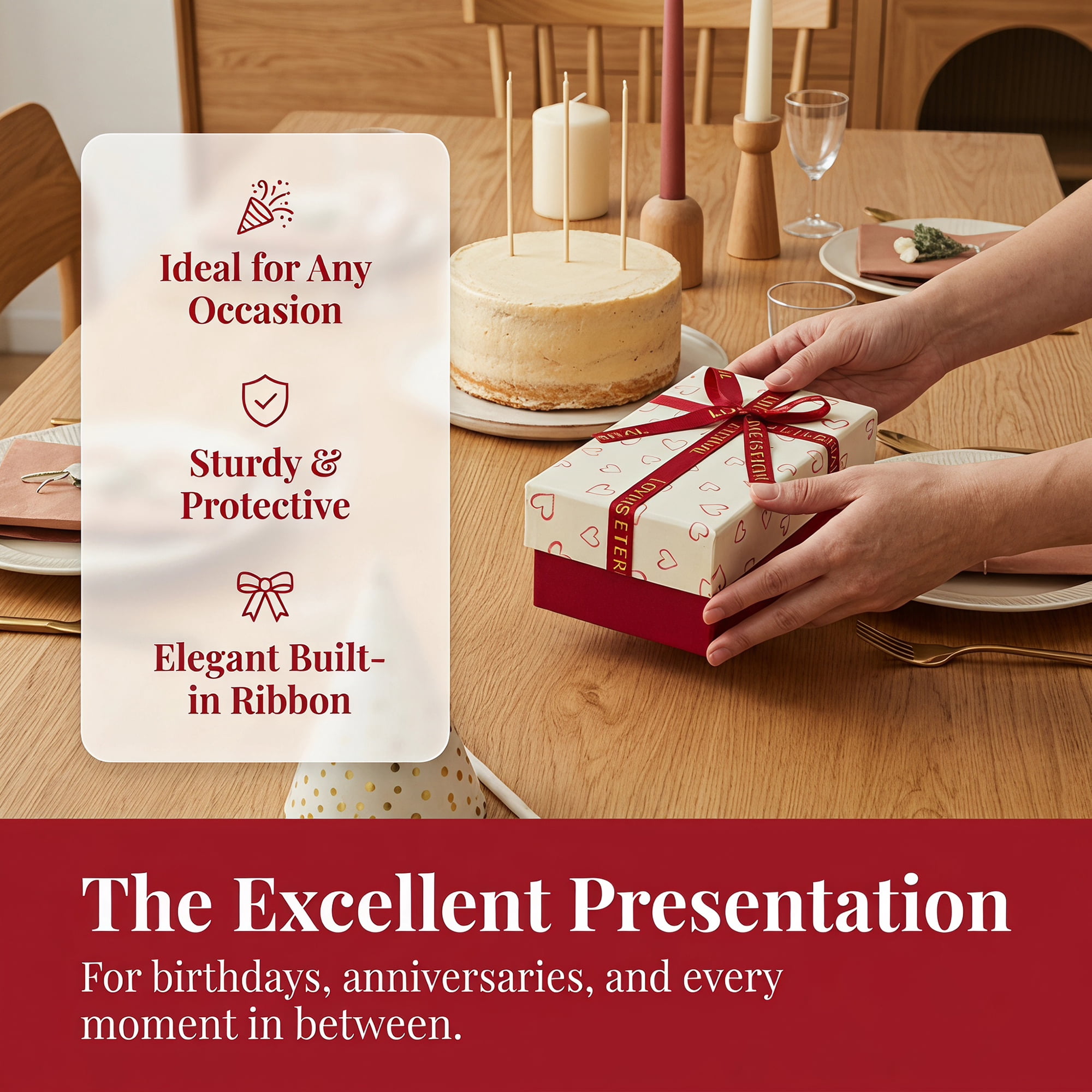 Unique Bargains 6Pcs Elegant Rigid Present Boxes for Gift Packaging Red 5.5"x3.1"x2"