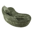 thumbnail image 7 of DEALTOPS 80" Curved Boucle Floor Sofa, 3-Seater Boneless Cloud Couch with 2 Pillows, No Assembly, Green, 7 of 7