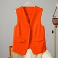 thumbnail image 2 of Jxximdong Casual Vests for Women, Autumn and Winter Vest Small Waistcoat Suit Waistcoat, Women's Coats Orange, 2 of 6