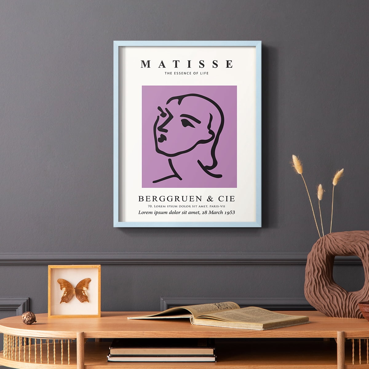 Matisse CVIII Framed Print in Blue Solid Wood 11 x 14 Framed Print