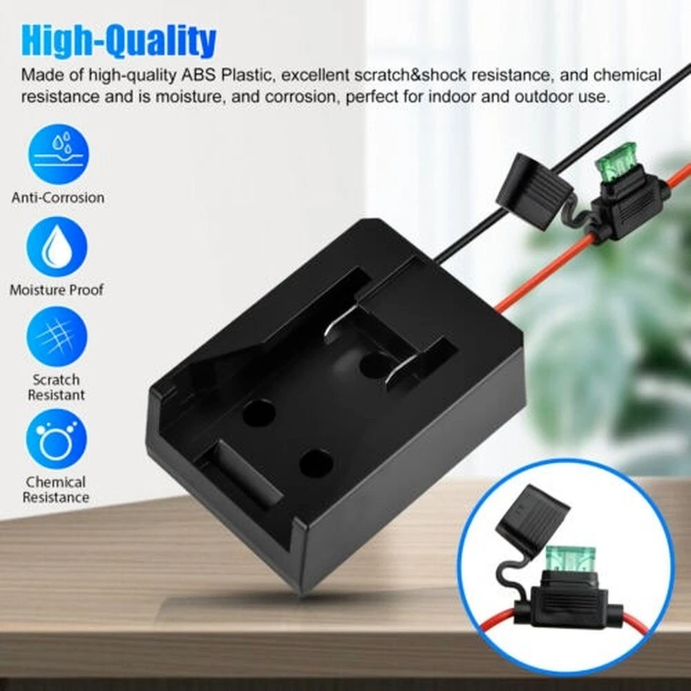 50PK For Power Wheel Adapter Dock with Wire & Fuse for Dewalt for Milwaukee 18V