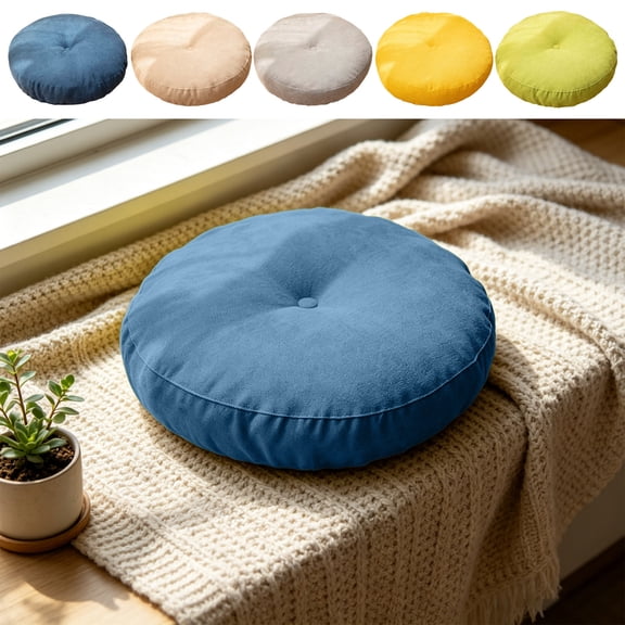 16.54" Large Round Floor Cushion Pillow, Soft Thick Padded Seating Pad Futon Mattress for Living Room Sofa Balcony, Comfortable Reading Relaxation Seat, AKLJWH